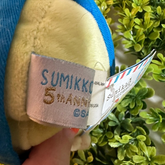 NWT San-X Sumikko Gurashi Penguin Plush Toy - Green/Yellow, Blue and Brown 8” - Picture 4 of 12